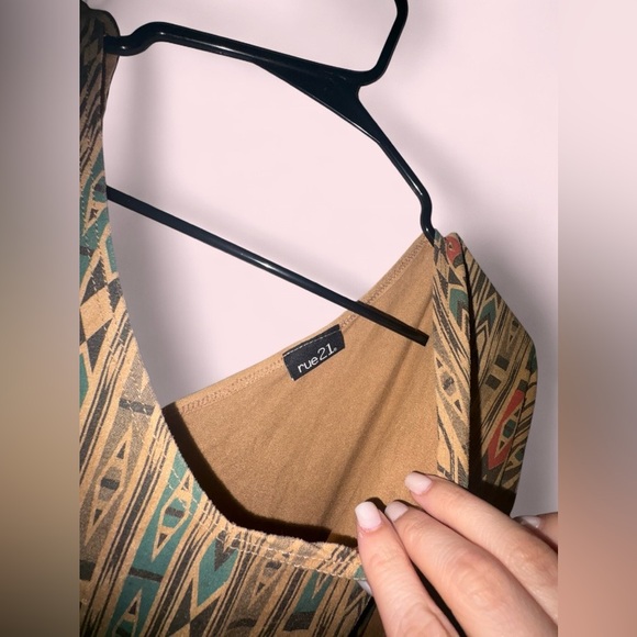 Rue21 Fringe Boho Aztec Print Top Poncho Style - Picture 7 of 8